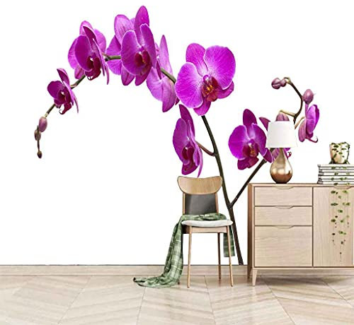 FVGKYS Wandbilder Schlafzimmer Erwachsene Kinder Tapete Plakate 3D Lila Blumenkunst Selbstklebend Wandgemälde Wandtattoo Kunst Dekoration Für Wohnzimmer Küche Wanddekoration 350x256cm