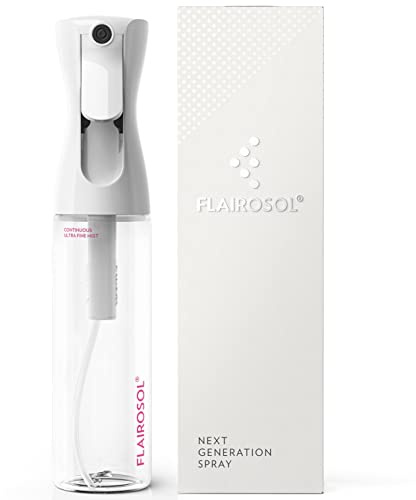 FLAIROSOL, The Original, Spray Bottle, Continuous Mister for Hair and Beauty, Home care and 1,001 uses. Trusted by Professionals. Patented Technology. 300ml, Clear Bottle, Pink Print