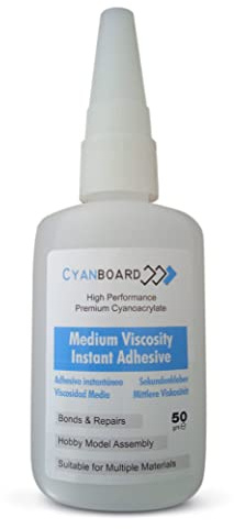 Cyanboard, Adhésif instantané cyanoacrylate de viscosité moyenne 50 g. Collage multi-matériaux, modélisme et modélisme, réparations.