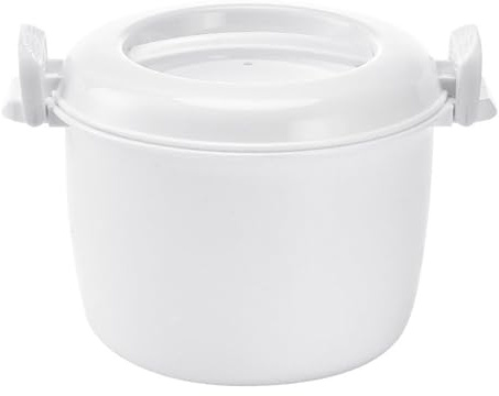 Microwave Rice Cooker: Portable Microwave Rice Steamer for Vegetable, Microwavable Pasta Cookware, Kitchen Non- Stick Pot Bacon Cooker for Cooking Soup Stews Oatmeal Steamer Food 18x18x15cm