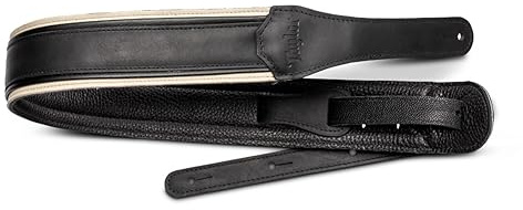Taylor American Dream Gitarrengurt aus Leder, 6,3 cm, Weiß/Schwarz