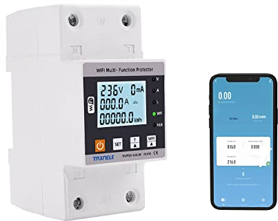 TUYA WiFi Compteur D'énergie Intelligent Fuite à La Terre Sur Relais De Protection Contre Les Sous-tensions 230V 63A Disjoncteur Minuterie Énergie Puissance KWh Compteur, Smart Life Commande Vocale