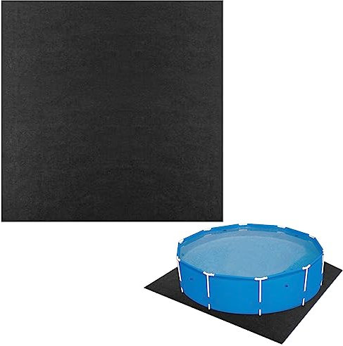 Pool Bodenplane Poolunterlage rutschfest Poolmatte Pool, Poolmatte Für Aufstellpools Bis Ø 400 cm, Für Aufstellpools Bis 400 cm, UV-Stabil & Reißfest, Schwarz, Runden