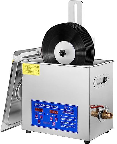 TsoLay 6.5L Ultrasonic Vinyl Record Cleaner, 300W Stainless Steel Ultrasonic Cleaning Machine with Heater and Timer Control Panel, for Ring, Eyeglass, Watches, Jewelry, Circuit Board Etc.