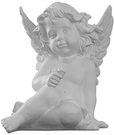 ESOUY Statua in Gesso di Angelo, Resina per la casa Scultura di Angelo Artigianato Modello Ufficio Soggiorno Balcone Decorazione del Desktop Decorazioni da Giardino H22,5 cm