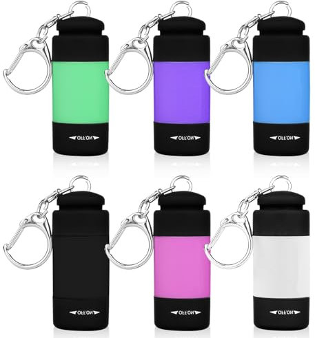 Mini lampe de poche LED, 6 lampes de poche pour enfants, lampe de poche LED rechargeable, porte-clés lampe de poche extrêmement lumineuse, lampe de poche LED étanche, pour camping, extérieur, barbecue