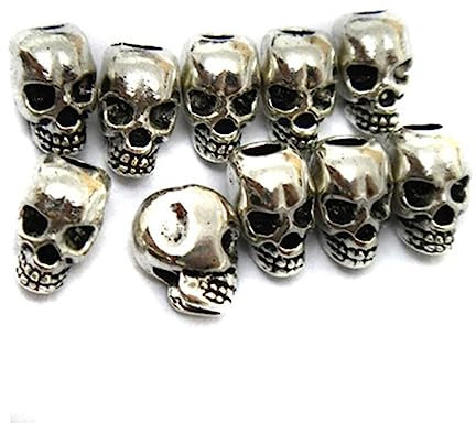 EXCEART Totenkopfperlen Abstandsperlen Metallperlen 30 Stück Antik Silber 12X11X9Mm Lochgröße 4mm Selbstgemacht Schmuckzubehör für Halsketten Armbänder Ohrringe Lose Perlen für Schmuckherstellung