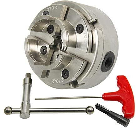 Mandrin de tour à bois à centrage automatique à 4 mâchoires de 10,2 cm, mandrin à défilement chromé de 100 mm for outils de tournage du bois Accessoires Mandrin à clé for tour à bois (Size : M18 x 2.