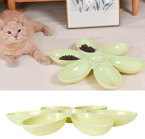 KKPLZZ Bol d'alimentation pour Animaux de Compagnie en Forme de Pétales de Fleurs 6 Grilles Bol de Nourriture pour Chat Plats Multifonctions de Nourriture et d'eau pour Chats pour