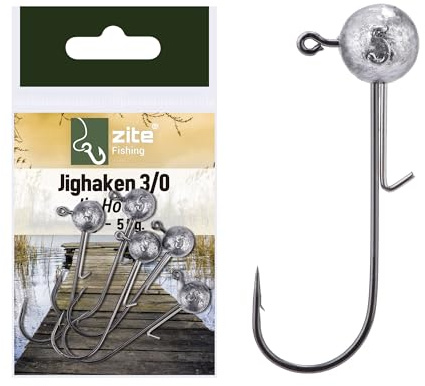 Zite Fishing Jigkopf-Sortiment 3/0 Verschiedenen Gewichte 5-25 g für Barsch bis Zander Raubfischfang (15, Gramm)