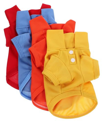 SEWOART 4stücke Hunde-t-Shirt Atmungsaktiv Für Sommer Welpen Haustier Kleidung Komfortable Tragbare Haustier-Accessoire Entzückende Hundekleidung Xs