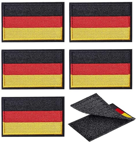 6 Stück 8x5 cm Mini Deutschland Flaggen Patch, Deutschland patch klett Applikationen Kleidung-Kleidung Taschen-Rucksack UniformWeste Hundegeschirr Militär Taktisch Draussen Jersey