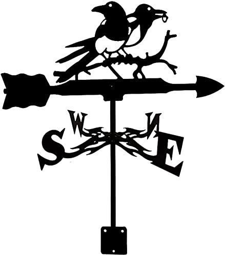 LaYiQimn Wetterfahne Wetterfahne für den Garten mit Wetterhahn zur Dachmontage, Windrichtungsanzeiger aus Metall, Retro-Wetterfahne, kreative Windfahne aus Edelstahl (Farbe: Sparrow) (Rock Sparrow)