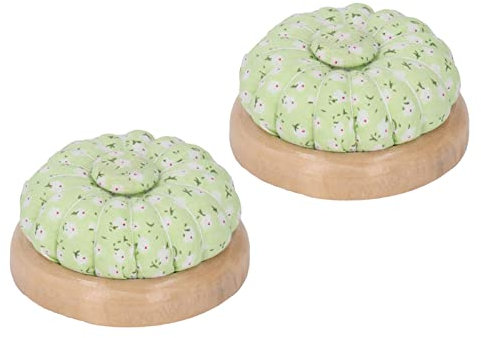 2 Stück Nadelkissen, Holzbasis, Nadelkissen, niedliche Nadelkissen, Kürbis-Design, Nadelkissen, Nadelhalter, Nähnadelhalter zum Nähen, Quilten, DIY, Basteln, Drucken mit