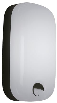 Licht-Erlebnisse LED Außenwandleuchte mit Bewegungsmelder IP54 19,5 cm hoch Schwarz Weiß eckig Modern Wandlampe außen Terrassenlampe Beleuchtung Eingang Haustür