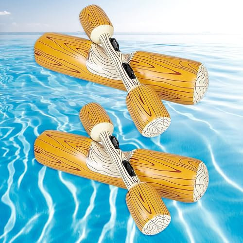 Riisoyu 4PCS Set Aufblasbare Pool Spielzeug, Aufblasbares Schwimmendes Wasserspielzeug mit 2 aufblasbaren Kampfbalken Schwimmendes Ruderspielzeug für Poolparty Wassersportspiele Strand Pool