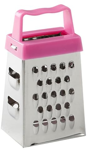 Xifyjus Mini Cheese Grater, Stainless Steel Grater, Mini Square Grater, Multifunctional Box Grater With Handle for Chocolate Lemon Nutmeg Cheese Ginger Vegetables Kitchen Tool(Pink)