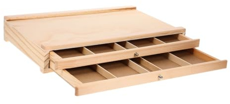 Housoutil Aufbewahrungsbox Stilvoll für mit Künstlerbedarf Mehreren Schubladen Doppelstockdesign Tragbare und für Outdoor Skizzen und Malerei