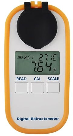 MObyat Tragbares Digitales LED-Refraktometer, 0~90% Brix-Messgerät, Refraktometer, Proteingehalt-Testgerät/Milchkuh-Kolostrum-Konzentrationsmessgerät, Für Den Zuckergehalt-Test