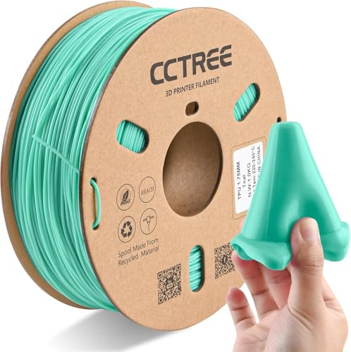 CCTREE 3D Drucker TPU Filament 1.75mm, 1kg Spool (2.2 lbs), Teal | Dimensional Accuracy ±0.03mm, Flexible 3D Drucker Filament, Shore Hardness 95A, High Elasticity & Impact Resistance