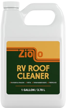 Ziollo RV Roof Cleaner - Fast-Acting Formula for EPDM & TPO Rubber, Fiberglass & Metal Roofs - Natural Citrus Outdoor Cleaner - Stain Remover for RV Exterior - 1 Gallon