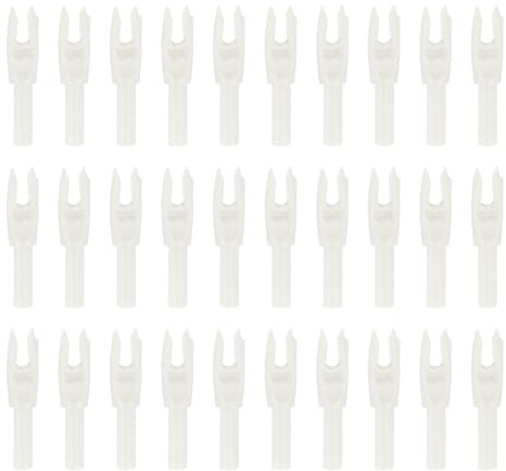 PATIKIL Encoches De Flèches De Tir À l'arc 4.2mm30 Pièces en Plastique Remplacement D'encoches De Flèches pour Chasse Tir Arc Classique Arc À PouliesBlanc
