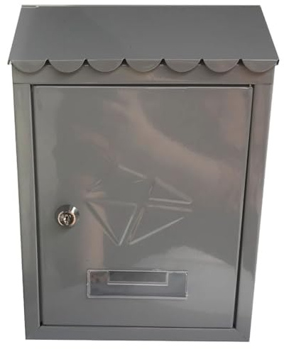 Cassetta Postale Antica In Ferro Con Serratura - Casella Di Posta Europea Da Parete, Porta Riviste Da Esterno Resistente Alle Intemperie(Gray color)
