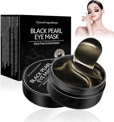 60 Cerotti Collagene Anti Occhiaie, Eye Gel Patches Black PearlGonfiore, Rughe e Cernes sotto gli Occhi, Con Acido Ialuronico, Trattamento Idratante e Lenitivo