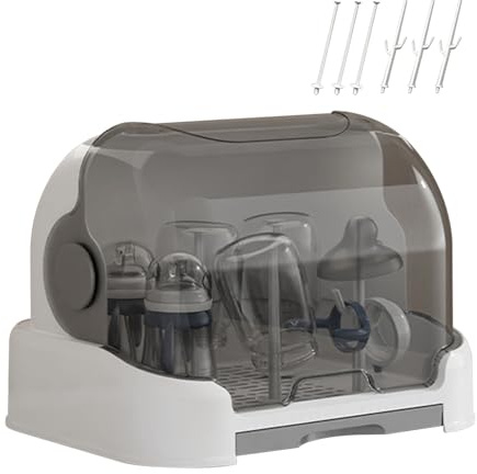 Genérico Caja para Guardar Biberones En Casa, Caja Guardar Biberones, Escurridor De Biberón Y Tetinas con Tapa, para Niños Pequeños con Cubierta A Prueba De Polvo