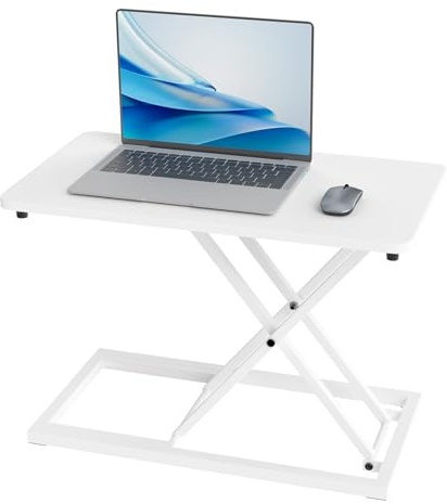 petour Weiß Höhenverstellbarer Stehpult Konverter,34 * 60cm Steh-Sitz Schreibtisch,Ultradünne Schreibtischkonverter, Laptop stehschreibtisch aufsatz,Geeignet für Büro, Arbeitszimmer, Wohnzimmer