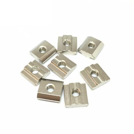 100pcs 20- M3 M4 M5 M6 304 Stainless Steel Block Square T Sliding Nuts Slot 6mm for 2020 Aluminum Profile Connector(M6)