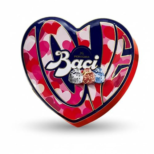 Baci Perugina Latta Cuori con 8 Cioccolatini, Caramellato alle Mandorle, Classico, Latte Senza Glutine da 100g | Idea Regalo San Valentino