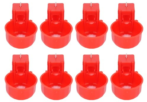 Vattenkoppar för Kycklingar, 8 Pack Automatisk Fjäderfä Vattenautomat Plast Drickskål med Dubbel Mutter för Höns Ankor Vaktlar