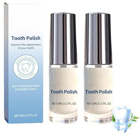 Pasta lucidante per denti con testina integrata, formato portatile da 5 ml - di qualità alimentare, leggera e portatile, ritocchi facili, crea un sorriso sicuro, formula antimacchia