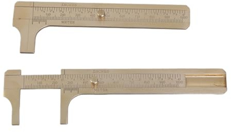 2 calibradores pequeños de latón, calibradores deslizantes manuales, calibradores Vernier análogos pequeños para mediciones de precisión en joyería, instrumento de medición manual