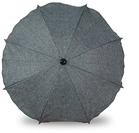 Universal Sonnenschirm Regenschirm für Kinderwagen und Sport Buggy, Babywagen Schirm mit Universal Halterung, UV-Schutz50+ Sonnensegel Sonnenschutz (Grauer Flachs)