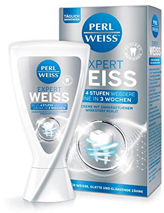 PERLWEISS™ Dentifricio bianco, sbiancante professionale con perlite, 4 livelli di denti più bianchi in 3 settimane, 50 ml