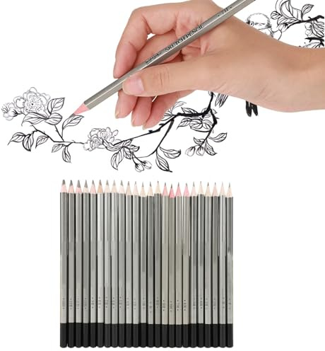 24Pcs Art Bleistifte Set, 9H-14B Skizze Bleistifte, Graphit Zeichnung Bleistift Skizzieren Kunst Graphit Zeichenstift