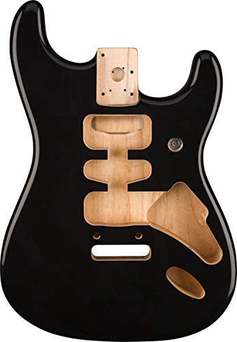 Fender Deluxe Series Stratocaster® HSH 2-Punkt-Brückenhalterung aus Erlenholz, Schwarz