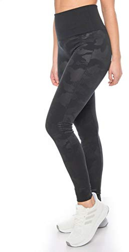 Kendindza Damsportleggings hög midja mage bort, Svart | Kamouflage, L/XL