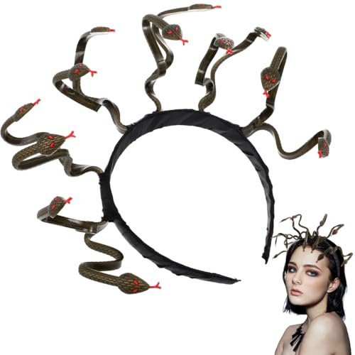 Happyyami Medusa Schlange Stirnband Medusa Kopfschmuck Halloween Medusa Cosplay Kostüm Kopfschmuck Accessoires für Karneval Maskerade Festival Party