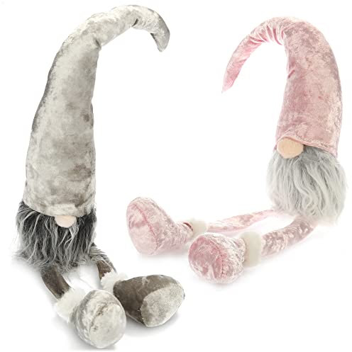 com-four® Taburete de Borde Premium - gnomos Grandes en XXL para Decoraciones navideñas, Figura de Invierno Hecha a Mano como Elemento Decorativo para alféizares de Ventanas y chimeneas