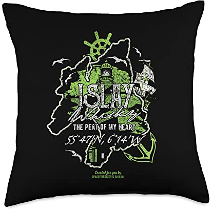 Whisky Merch Design Slogan Peat Of My Heart Islay Whisky Throw Pillow