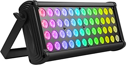 Wallwasher Éclairage de Scène, ZonQoonz 48 RGB 3 en 1 LED dmx512 Lumière de Fête Lumière DJ Éclairage de Bâtiment pour événements en Direct, Bar, Karaoké, Disco, Noël, Halloween, Fête, Mariage, 1PC