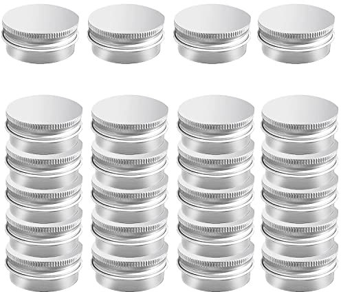 MYYZMY 30 Pack 1 oz Aluminum Tin Jar with Screw Lid 30 ml Round Refillable Containers