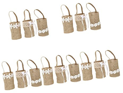 Abaodam 15stücke Blumenmädchen Körbe Leinen Und Jute Handgefertigte Aufbewahrungskörbe Für Hochzeiten Dekoration Und Täglichen Gebrauch Rustikal Und Vielseitig Einsetzbar