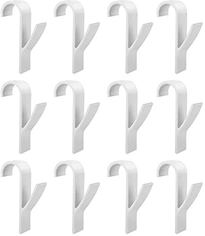 HVZUM12 Stück F Haken für Rundheizkörper,Rundheizkörper weiß Haken/Handtuchhaken/Handtuchhalter/Heizkörperhaken,für alle Standard Heizkörper (Weißer F-Haken)