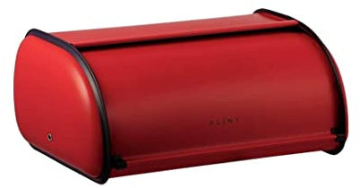 PLINT Bread Box with Stainless Steel Body Metal Home Storage Bin For Kitchen Counter, Extra Large Bread Bin with Sliding Lid, Bread Box Holder with Lid, Bakery Storage Container, Red Color