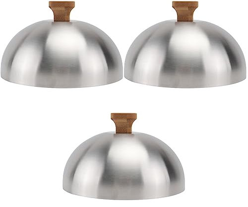 YARNOW 3 Pcs Steak Cover Mesh Tent Metal Bakeware Pastry Dome Cover Cake Cloche Cover Cooking Lid Household Dish Cover Food Cover Steam
