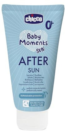 Chicco Latte Doposole, Lenisce la Pelle del Bambino Dopo l'Esposizione al Sole, Idrata la Pelle Arrossata, Texture Leggera, Offre Sollievo Immediato, Effetto Rinfrescante, 150 ml